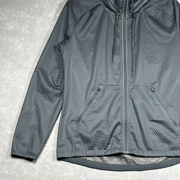 Adidas Climastorm Gray Ripstop Zip Storm-Fit Windbreaker Jacket Hooded Women’s S - Picture 4 of 13